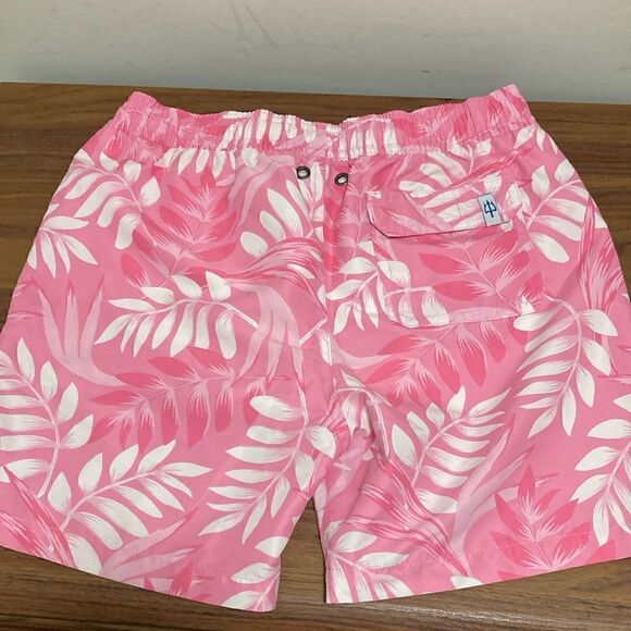 Strong Boat Classic Boys Swim Trunks in White/Pink Frond Print. Size 12. - Picture 2 of 9